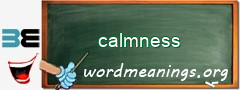 WordMeaning blackboard for calmness